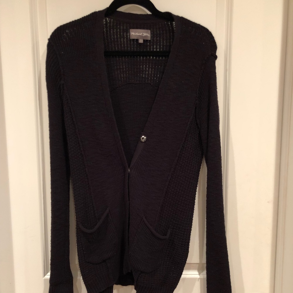 Black cardigan sweater
